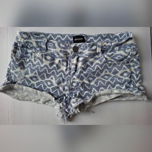 Joe Boxer Women's Geometric Blue and White Jean Shorts
